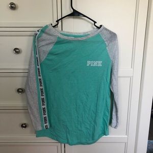Pink brand teal long sleeve
